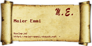 Meier Emmi névjegykártya